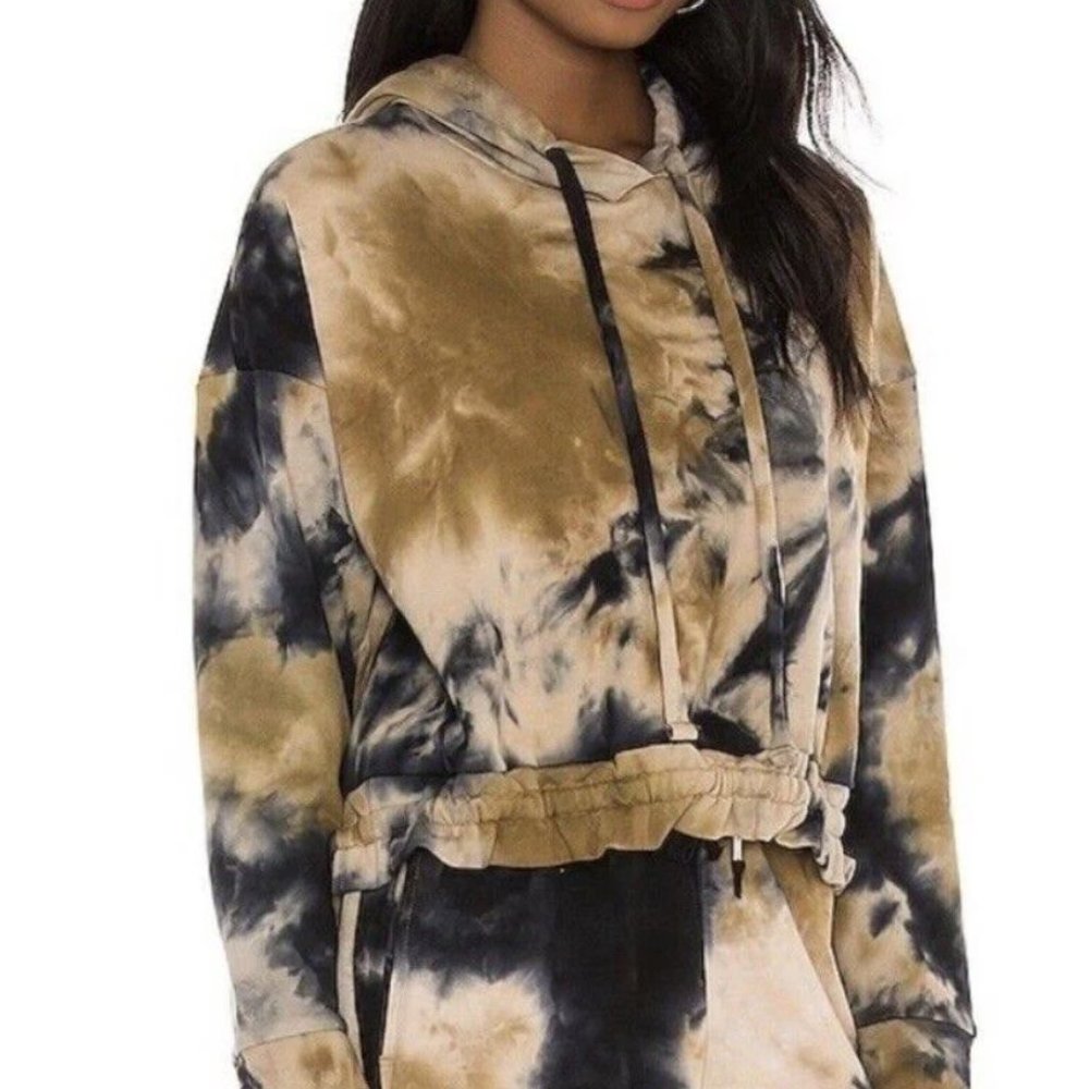 BLANK NYC Split Drawstring Hem Tie Dye Pullover Hoody Gotta Be You Size MEDIUM